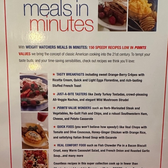 Weight Watchers Meals in Minutes Cookbook with Red and Blue Accents - Picture 3 of 5